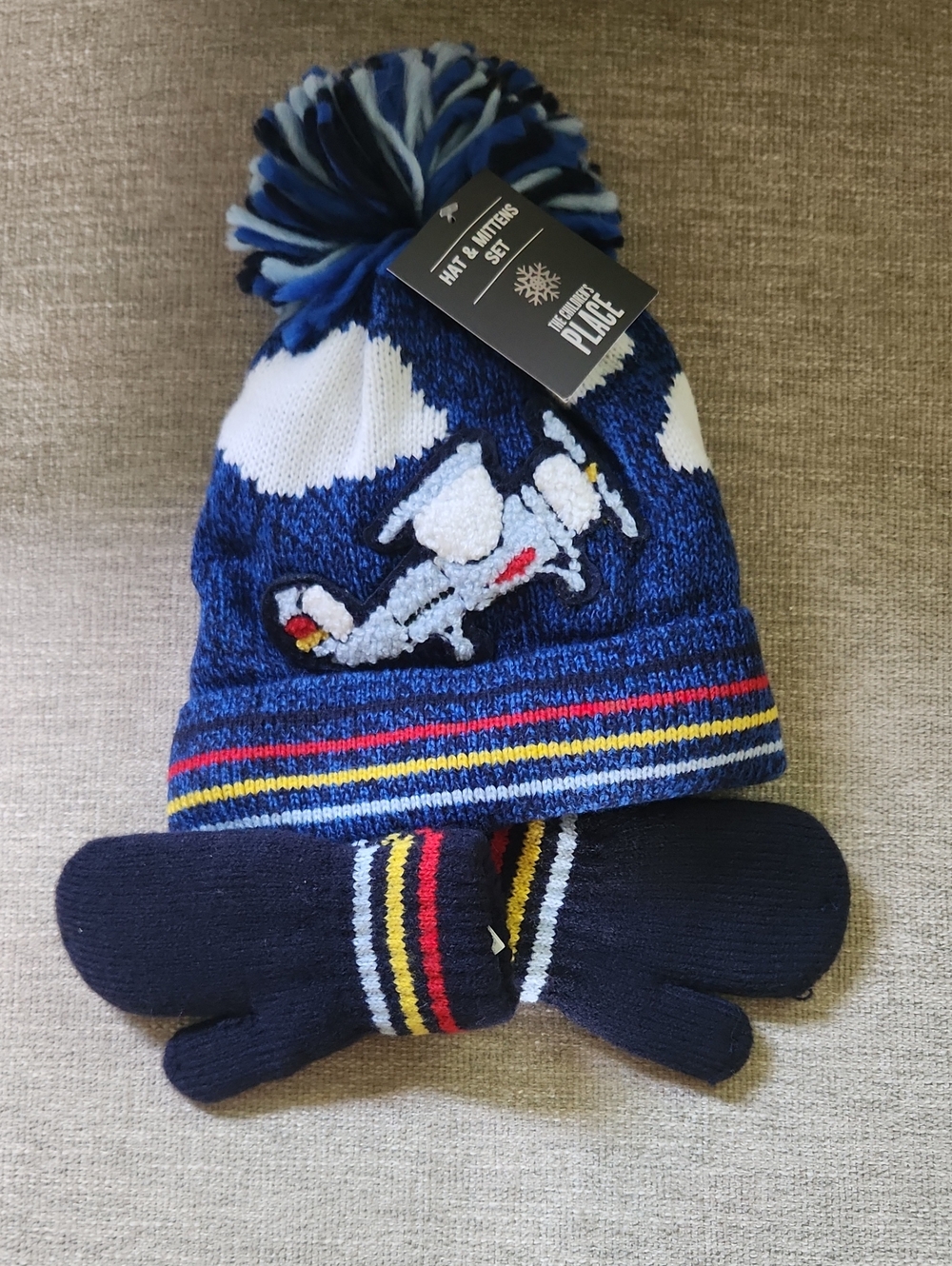 NWT The Children's Place Toddler Boys (2T-3T) Hat And Mitten Set